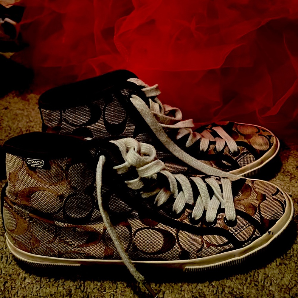 Brown signature Hightop coach sneakers